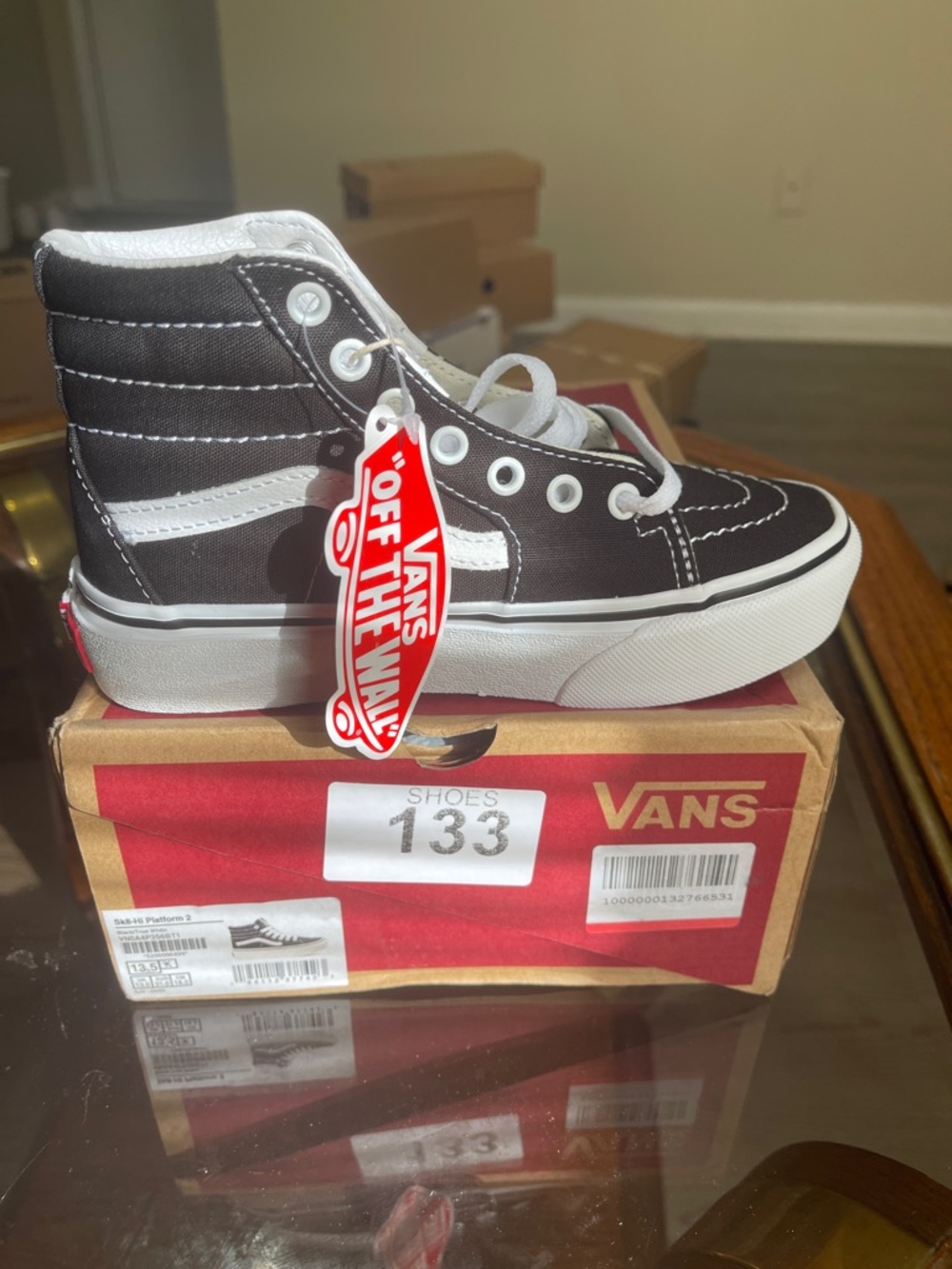 Vans Black & White High-Top Platform Sneaker